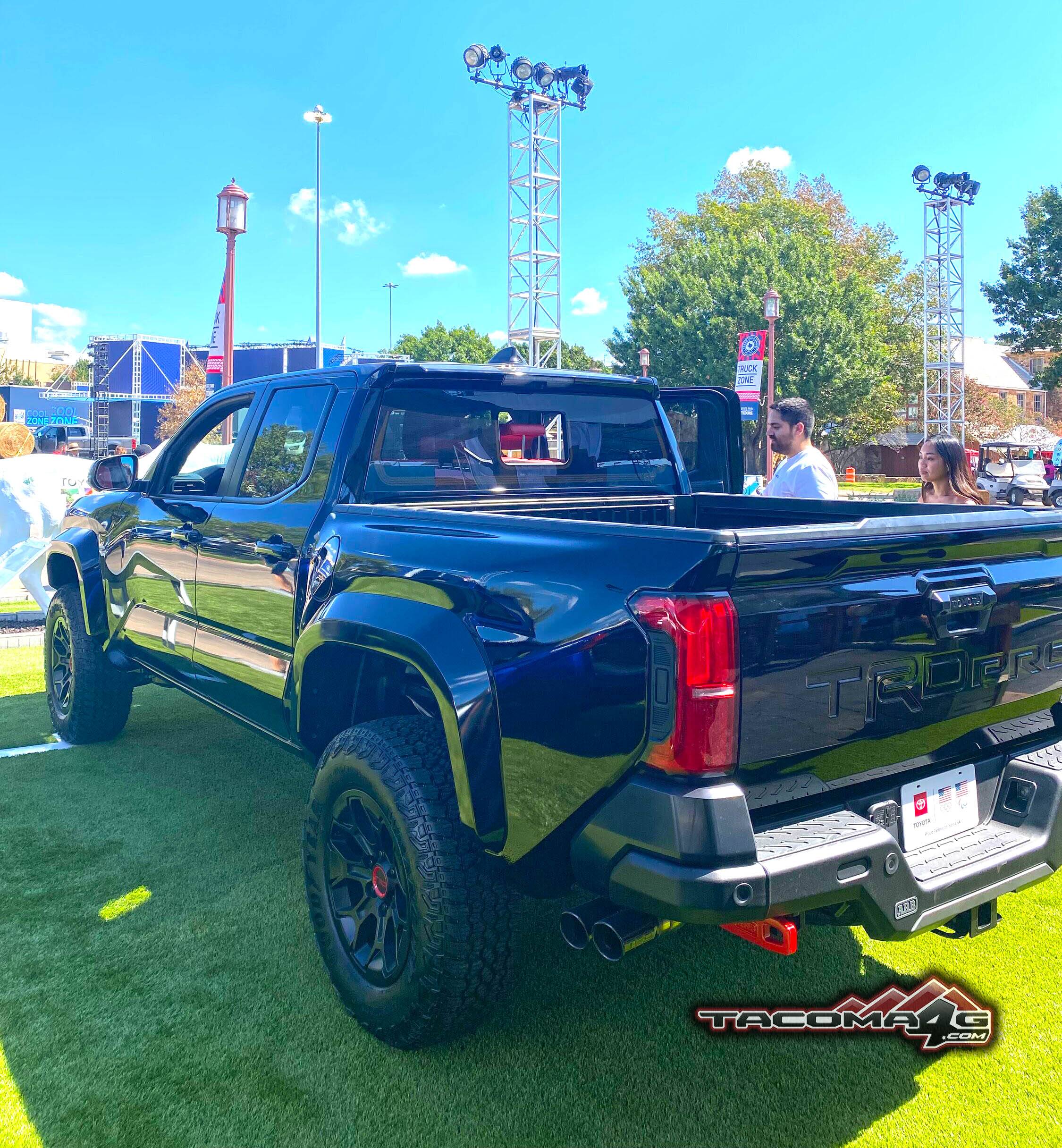 2024 Tacoma BLACK 2024 Tacoma Thread (4th Gen) BLACK 2024 Tacoma TRD PRO - Red Interior Isodynamic Seats Texas TX State Fair 4