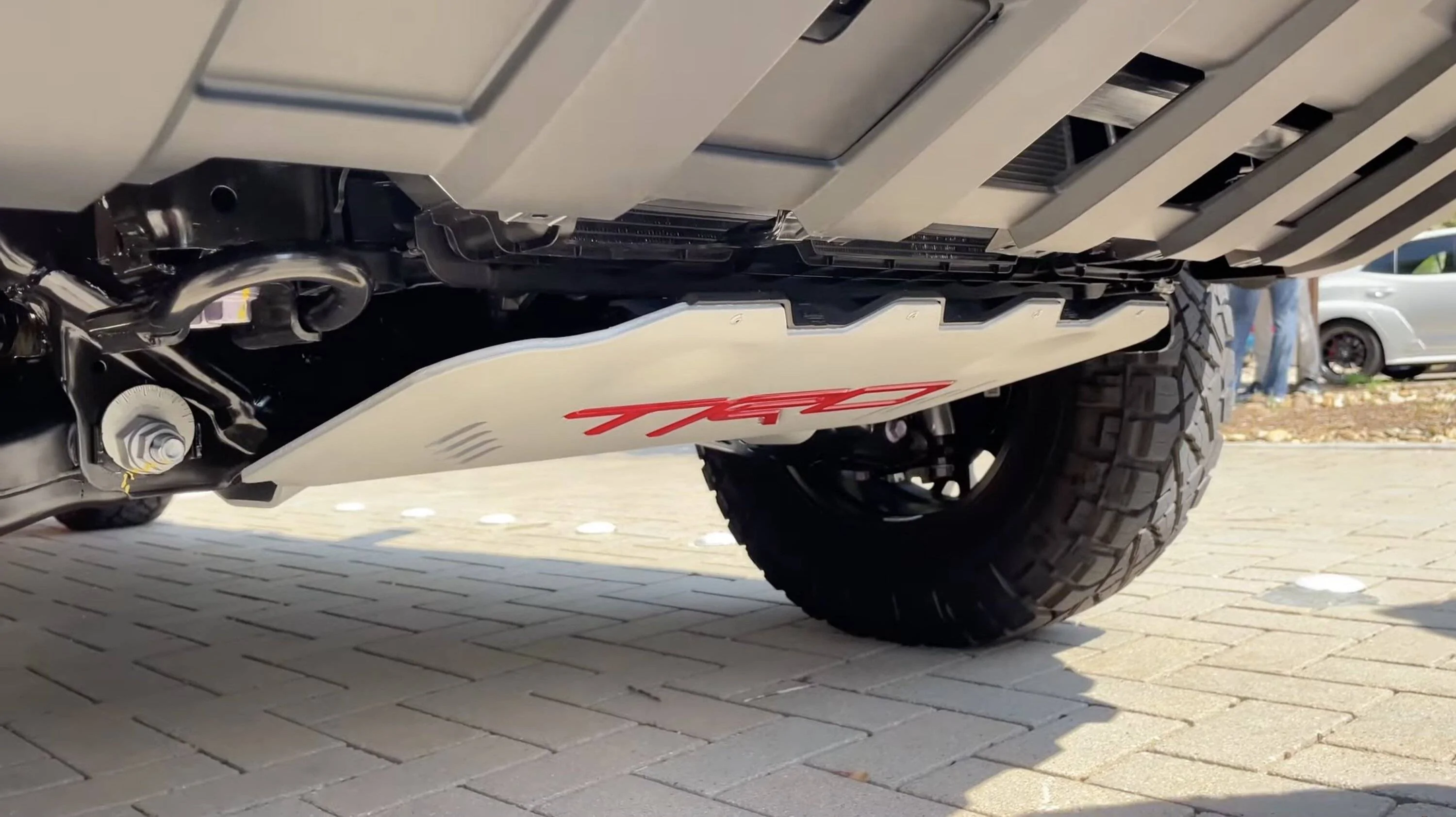 2024 Tacoma Lifted 2024 Tacoma Build (SR5) w/ Toyota Accessories (TRD Lift Kit 2.5" Front / 2" Rear, Wheels, Exhaust, Bed Tire Carrier, Skid Plate, Etc)! 2024 Tacoma skid plat