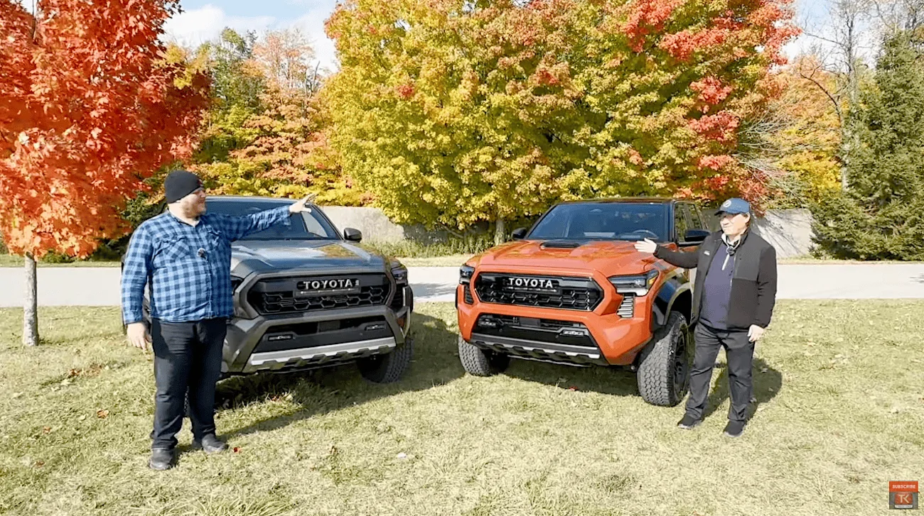 2024 Tacoma Rear Legroom & Headroom test by 6'2" 300lbs passenger in 2024 Tacoma TRD Pro and Trailhunter 2024-tacoma-pro-vs-trailhunter-terra-bronze-oxide-2