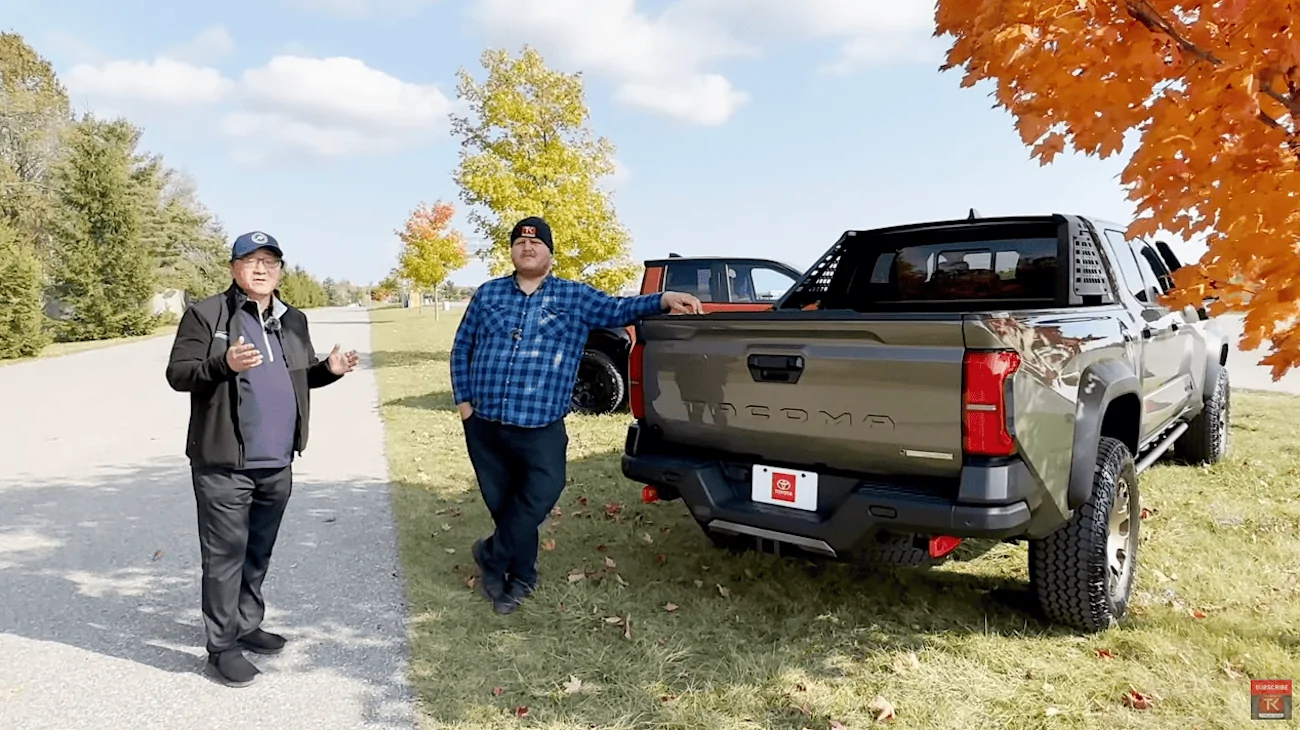 2024 Tacoma Rear Legroom & Headroom test by 6'2" 300lbs passenger in 2024 Tacoma TRD Pro and Trailhunter 2024-tacoma-pro-vs-trailhunter-terra-bronze-oxide-7