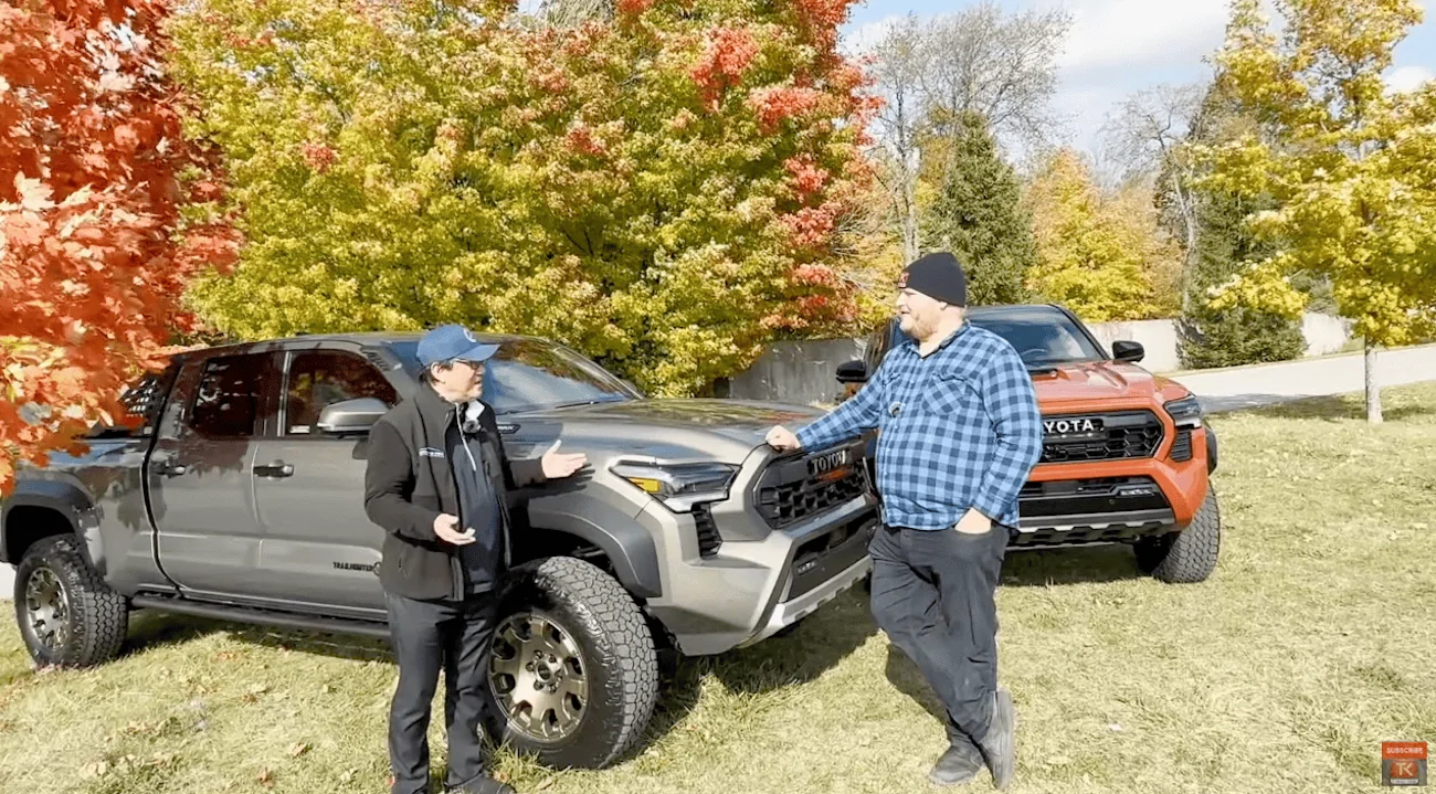 2024 Tacoma Rear Legroom & Headroom test by 6'2" 300lbs passenger in 2024 Tacoma TRD Pro and Trailhunter 2024-tacoma-pro-vs-trailhunter-terra-bronze-oxide-9