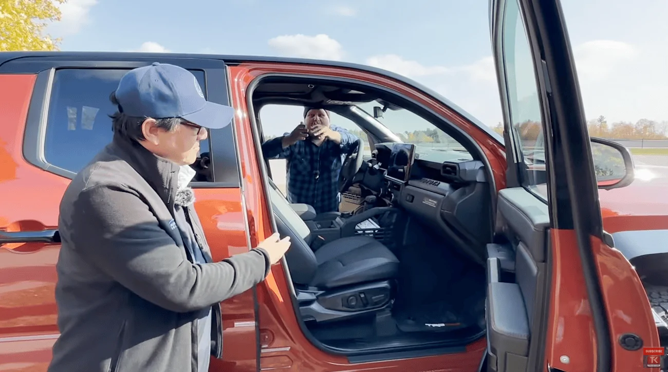 2024 Tacoma Rear Legroom & Headroom test by 6'2" 300lbs passenger in 2024 Tacoma TRD Pro and Trailhunter 2024-tacoma-pro-vs-trailhunter-terra-bronze-oxide-10