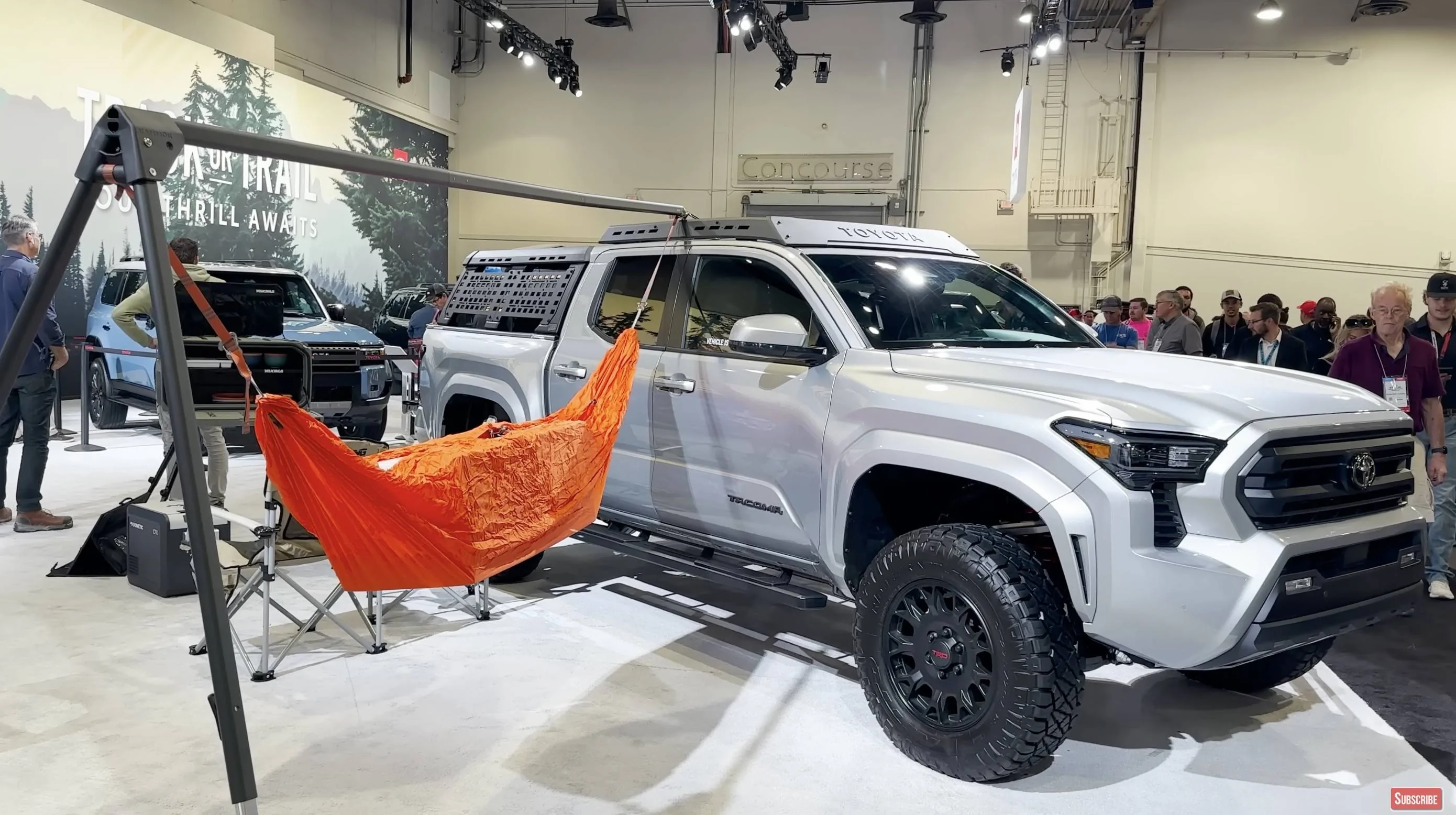 2024 Tacoma Lifted Celestial Silver 2024 Tacoma SR5 on TRD Lift Kit + Parts / Accessories @ SEMA Celestial Silver 2024 Toyota Tacoma SR5