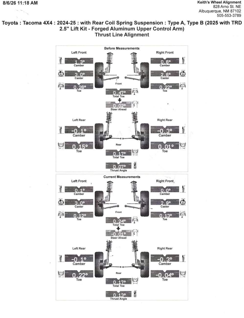 2024 Tacoma FYI Factory Alignment at 3k Miles align - jpeg