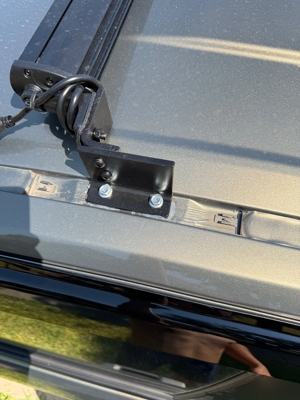 2024 Tacoma Roof mount light bar with homemade roof mounting angles IMG_6203