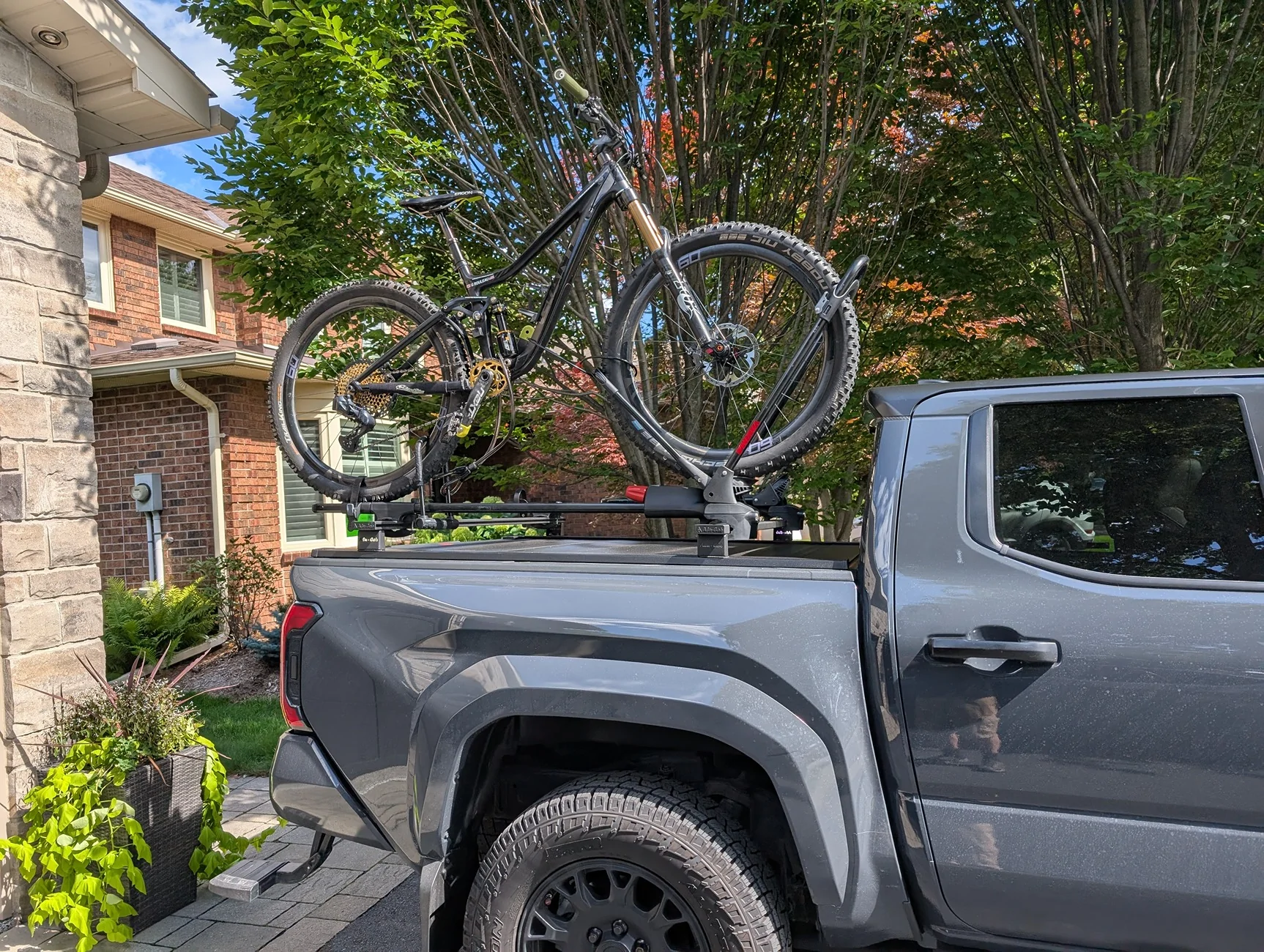2024 Tacoma 2025 Tacoma with factory tri fold tonneau bed bike rack options. PXL_20250830_190947684