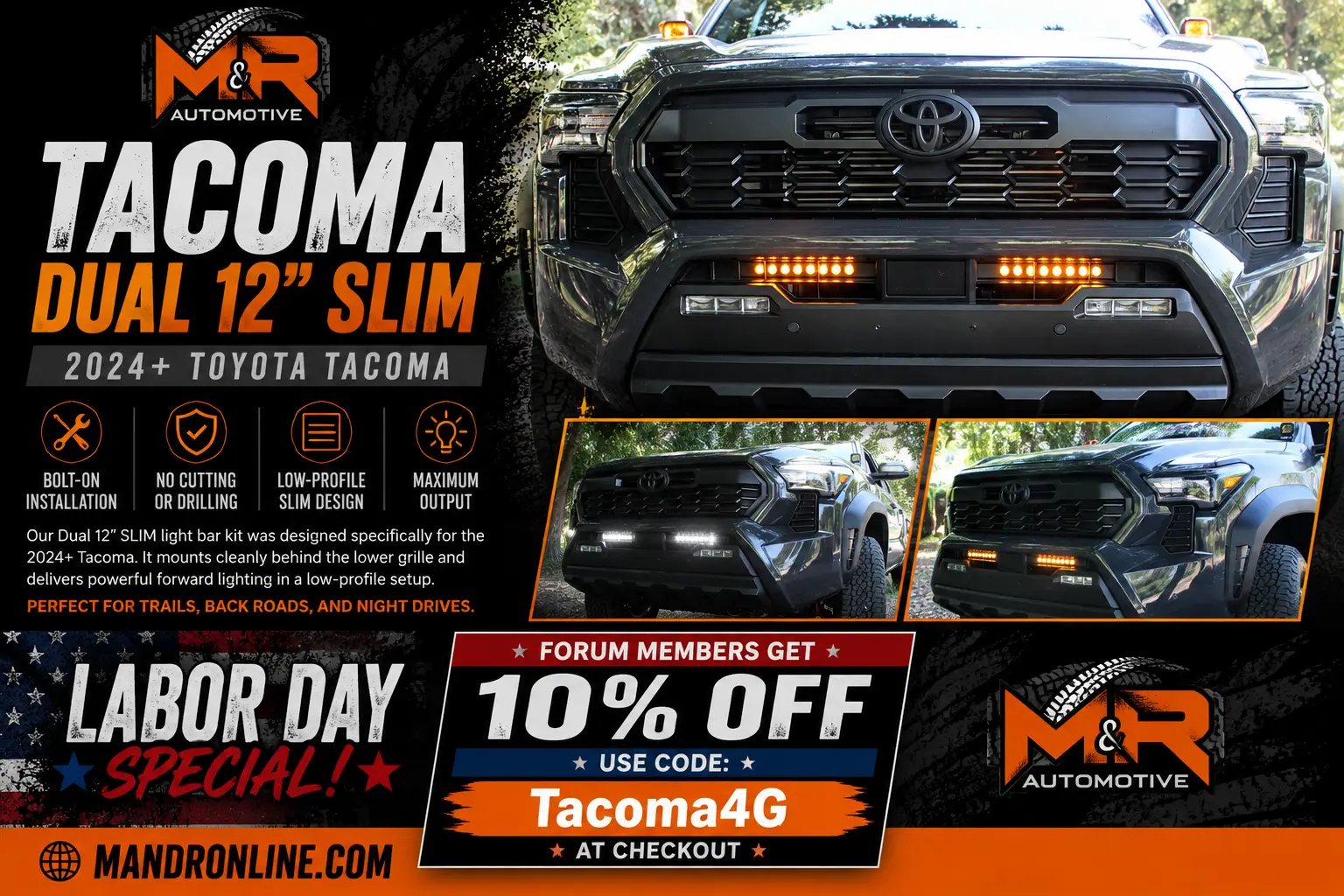 2024 Tacoma Thinking About More Light? Save 10% This Labor Day Toyota Tacoma Labor Day Promotion