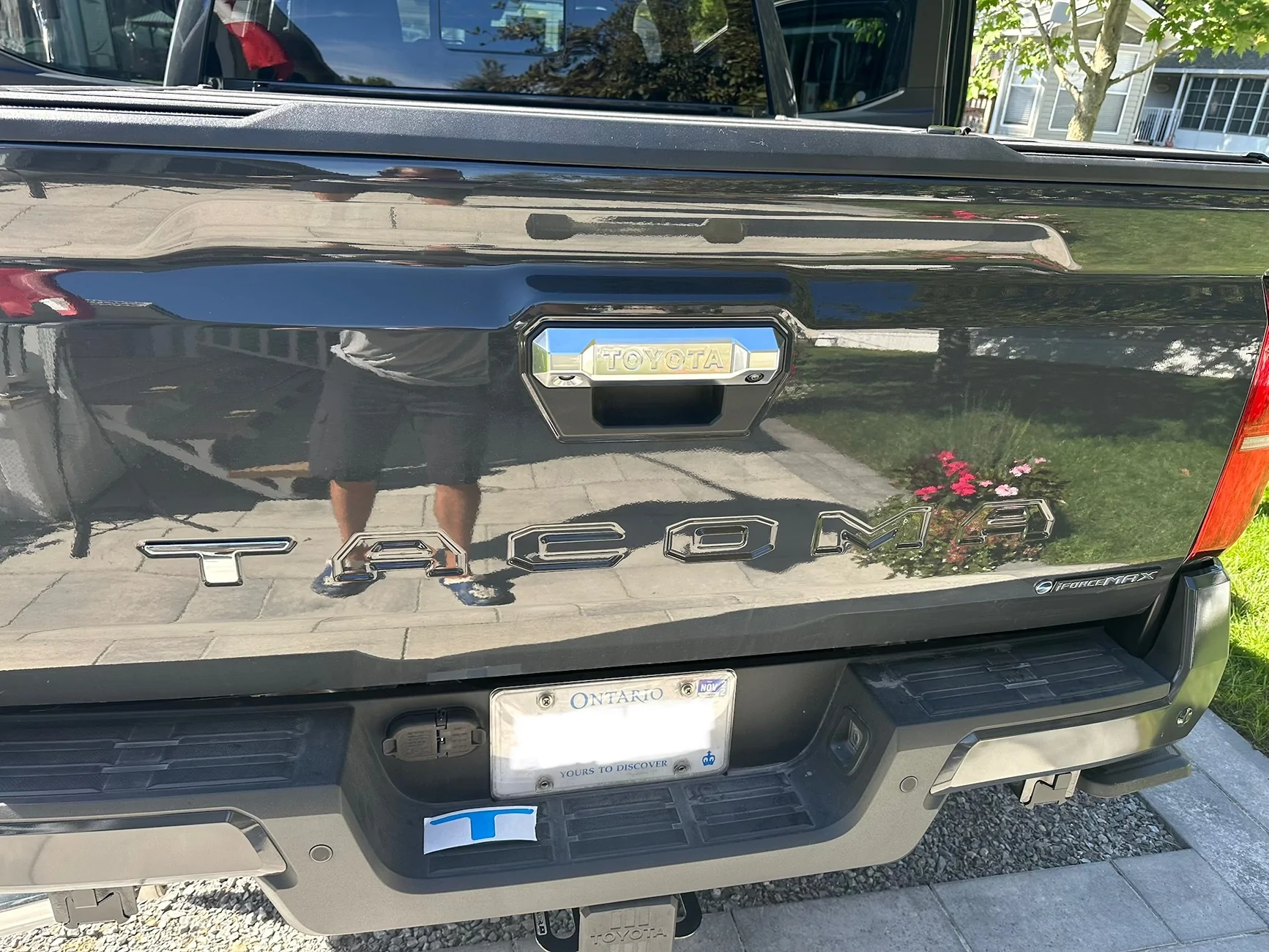 2024 Tacoma Tailgate Insert Letters & Rear Bumper Crossmember End Caps - before & after install IMG_7901