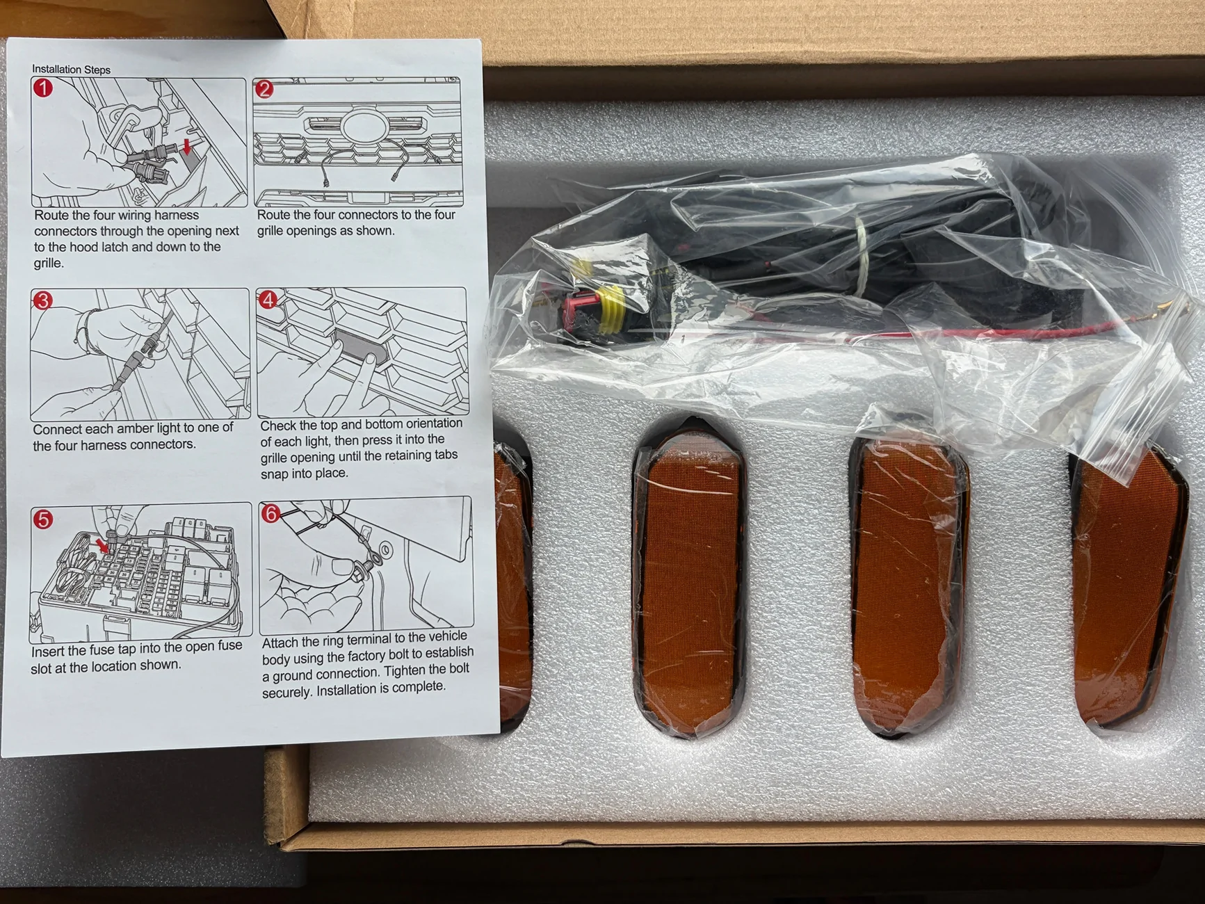 2024 Tacoma Mabett Amber Grille Lights Install & Review IMG_7069