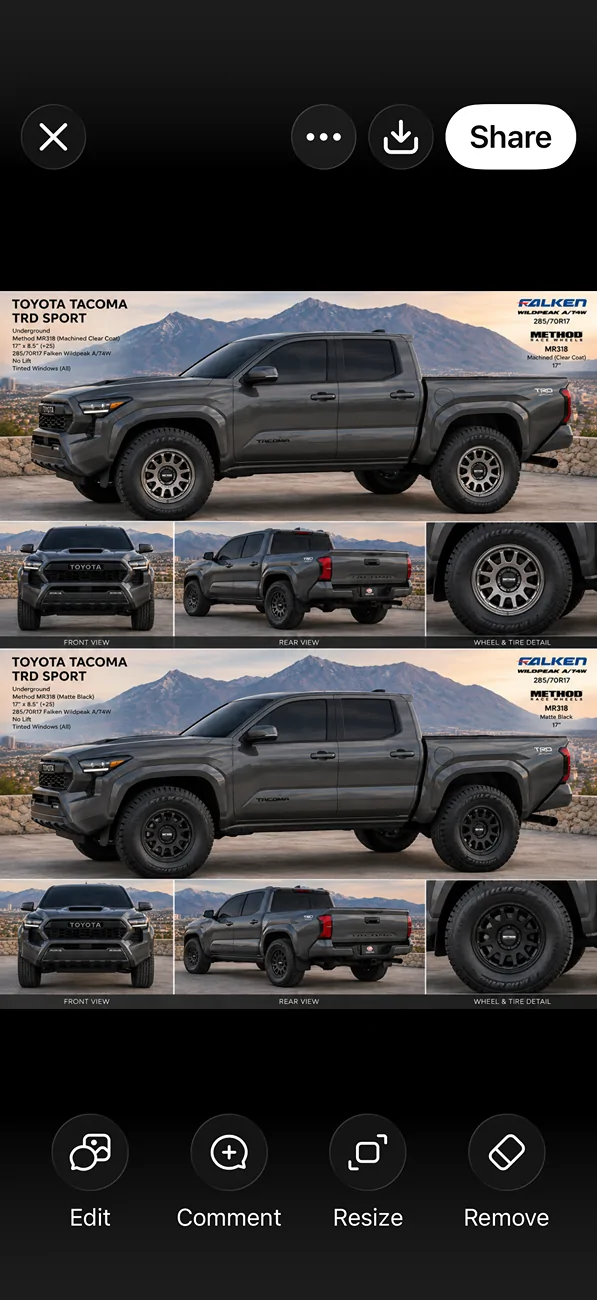 2024 Tacoma Which tire/wheel combination? No lift no modifications IMG_3258