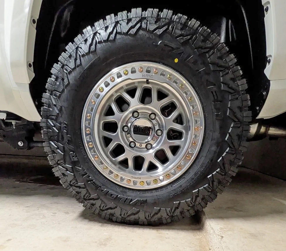 2024 Tacoma New wheels and tires: KMC 17x9 wheels +18 offset w/ Wildpeak RT01 285/70/17 tires 52453-ae116fe675ed96de94a45ef93d5486d9