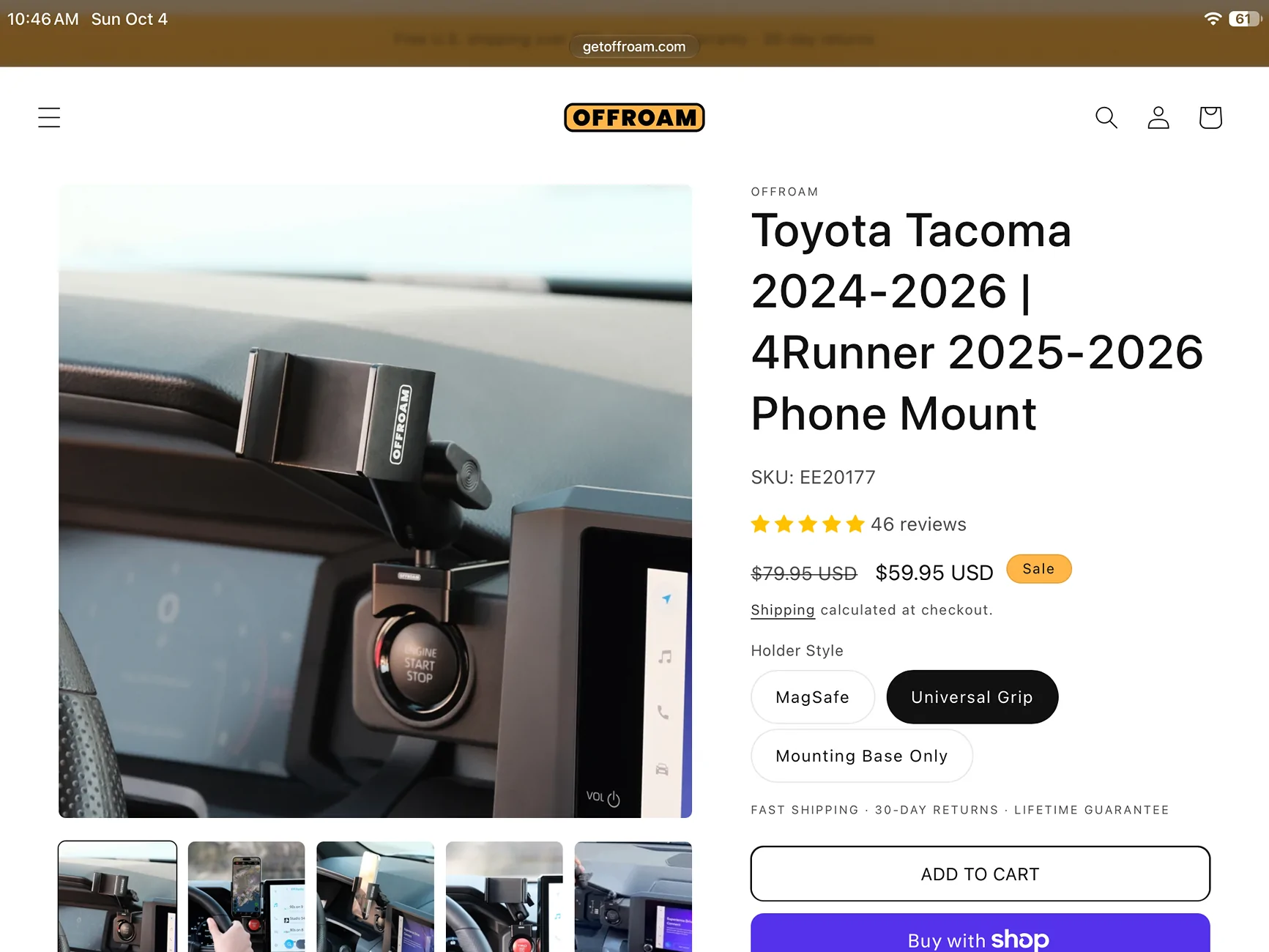 2024 Tacoma Offroam Cell Phone Mount IMG_0573