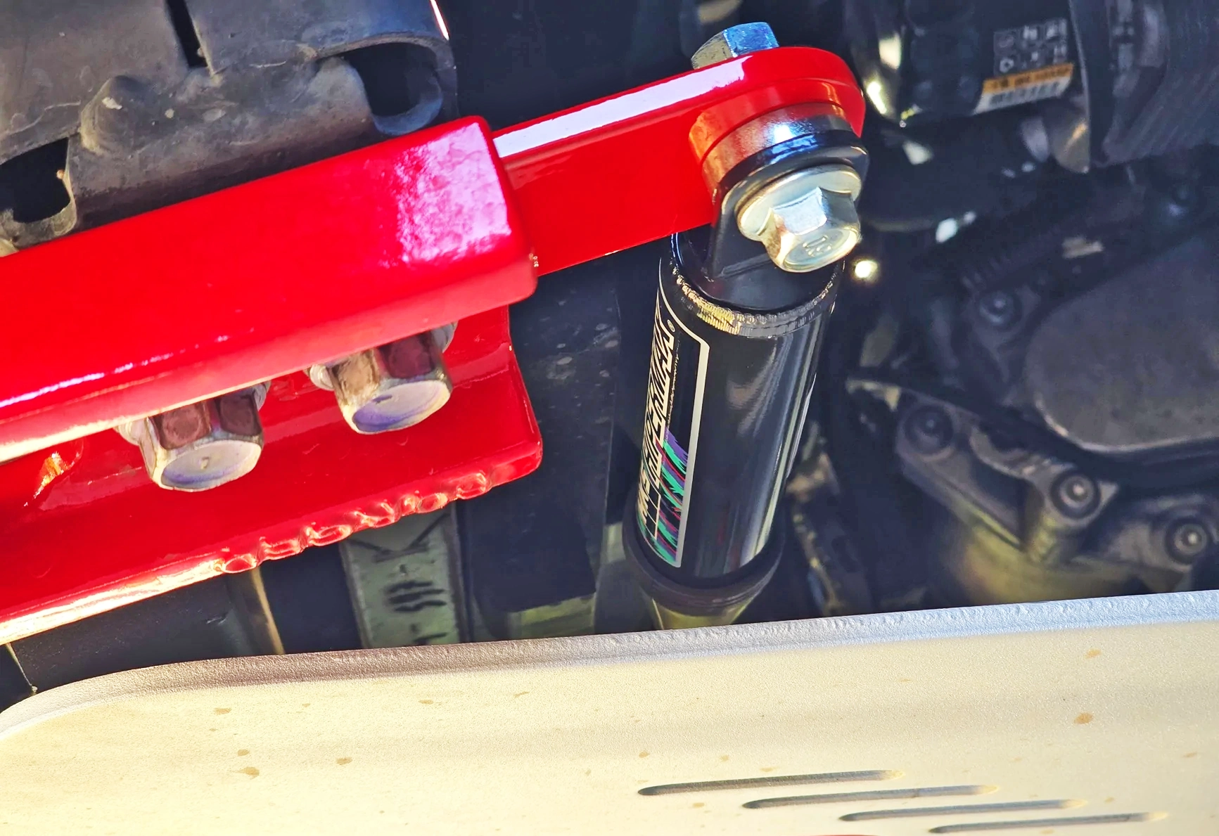 2024 Tacoma HKS Performance Lateral Damper (Yamaha) and ARB Rear Tow Hooks Installed 52567-deec866e813ae5266715d5ae571f5c12