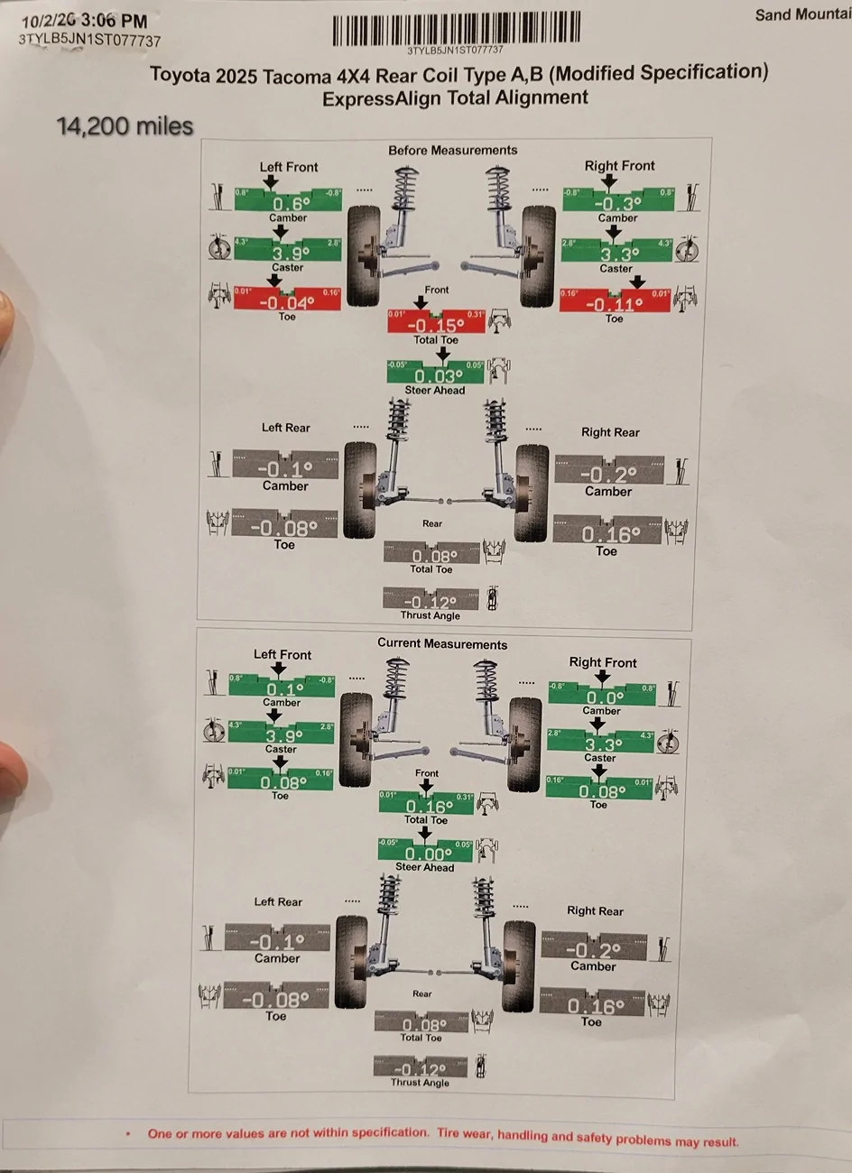 2024 Tacoma FRONT ALIGNMENT HELP NEEDED 20261002_192907