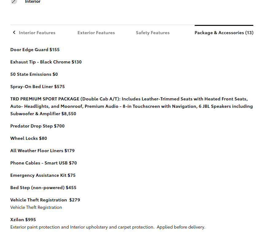 2024 Tacoma SOP (Production) Dates & Options/Packages/Pricing List for all 2024 Tacoma trims Screenshot 2023-12-01 115110