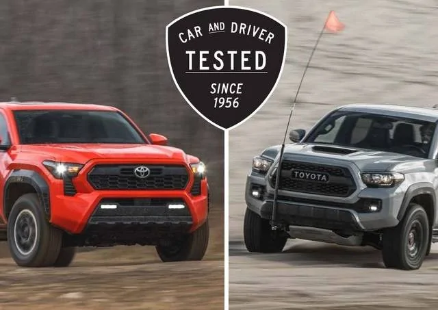 2024 Tacoma New C&D review: 2024 Tacoma is better than 2023 Tacoma ("Our Tests Prove It") new-tacoma-versus-old-657c9a1e8fbcc