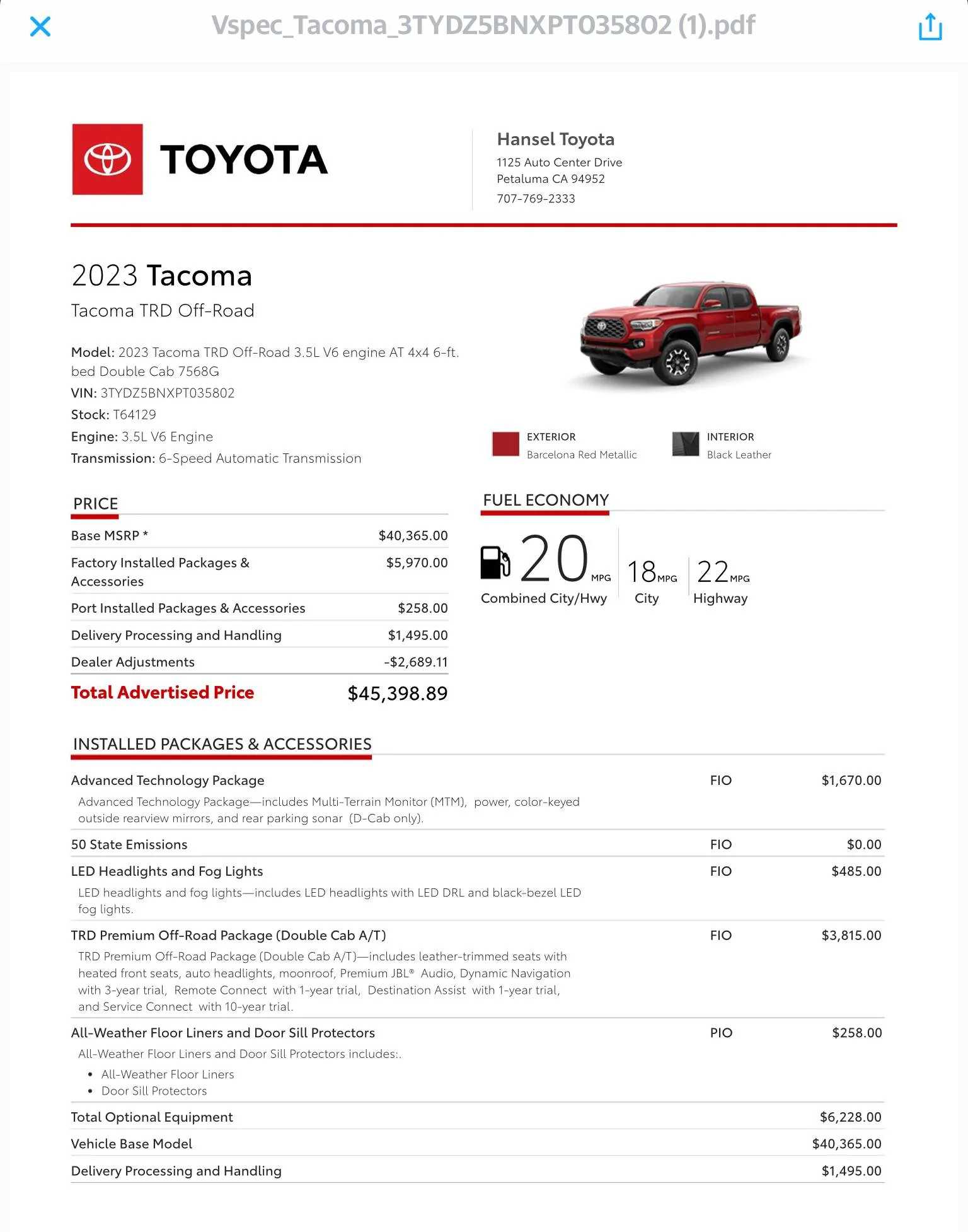 2024 Tacoma 2024 Tacoma Offroad my dealer has coming in next week 25A73BC3-E77C-4A03-95D8-9AC2F52B256E