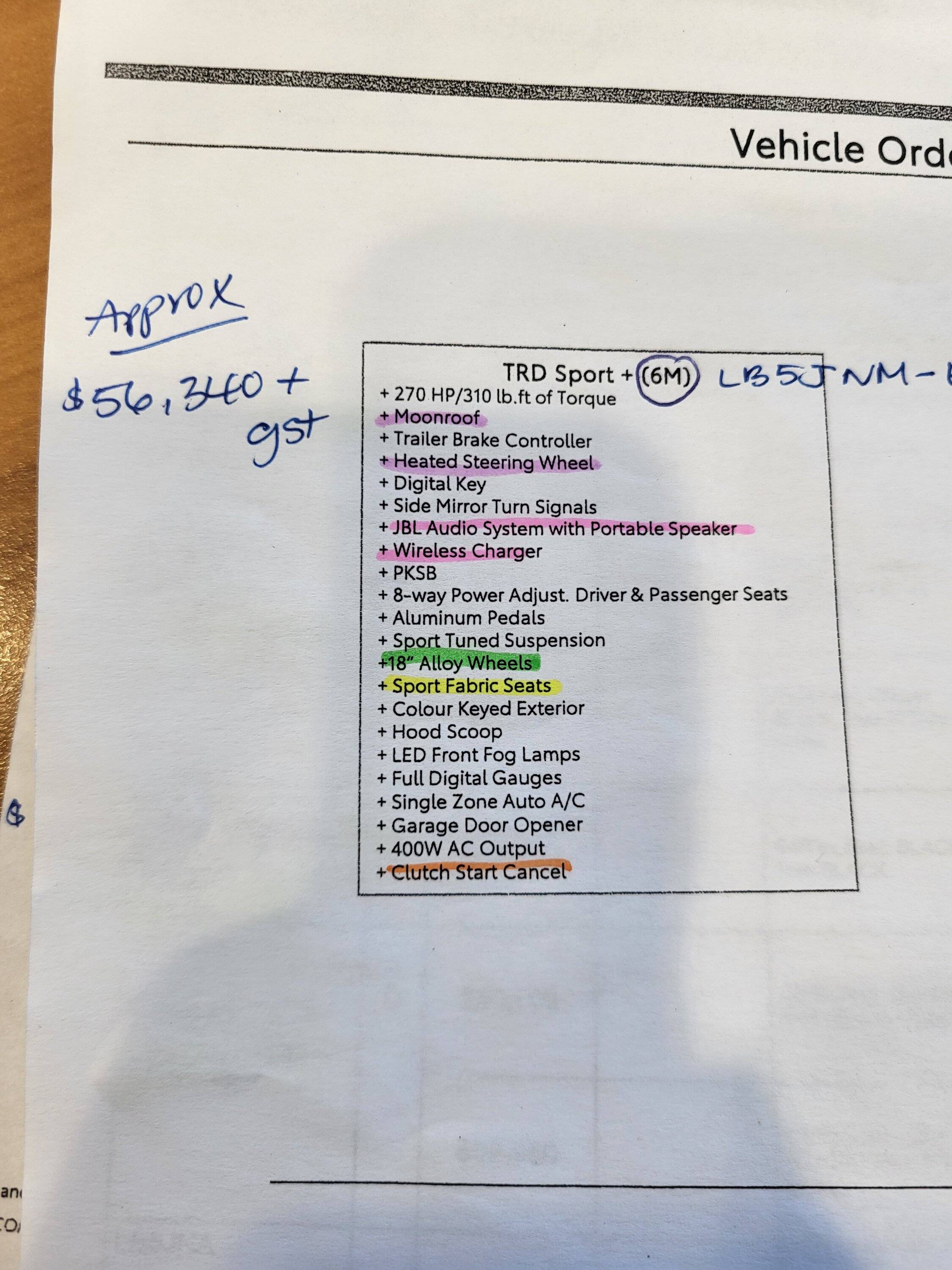 2024 Tacoma Change to Canadian Order Guide - December 1, 2023 Document Update 20240113_125250