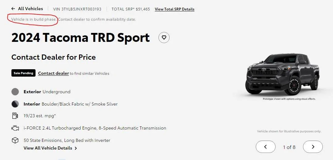 2024 Tacoma List: 2024 Tacoma Dealer Allocations (Nationwide) w/ Options, Pricing, ADM Markups & Availability Captur