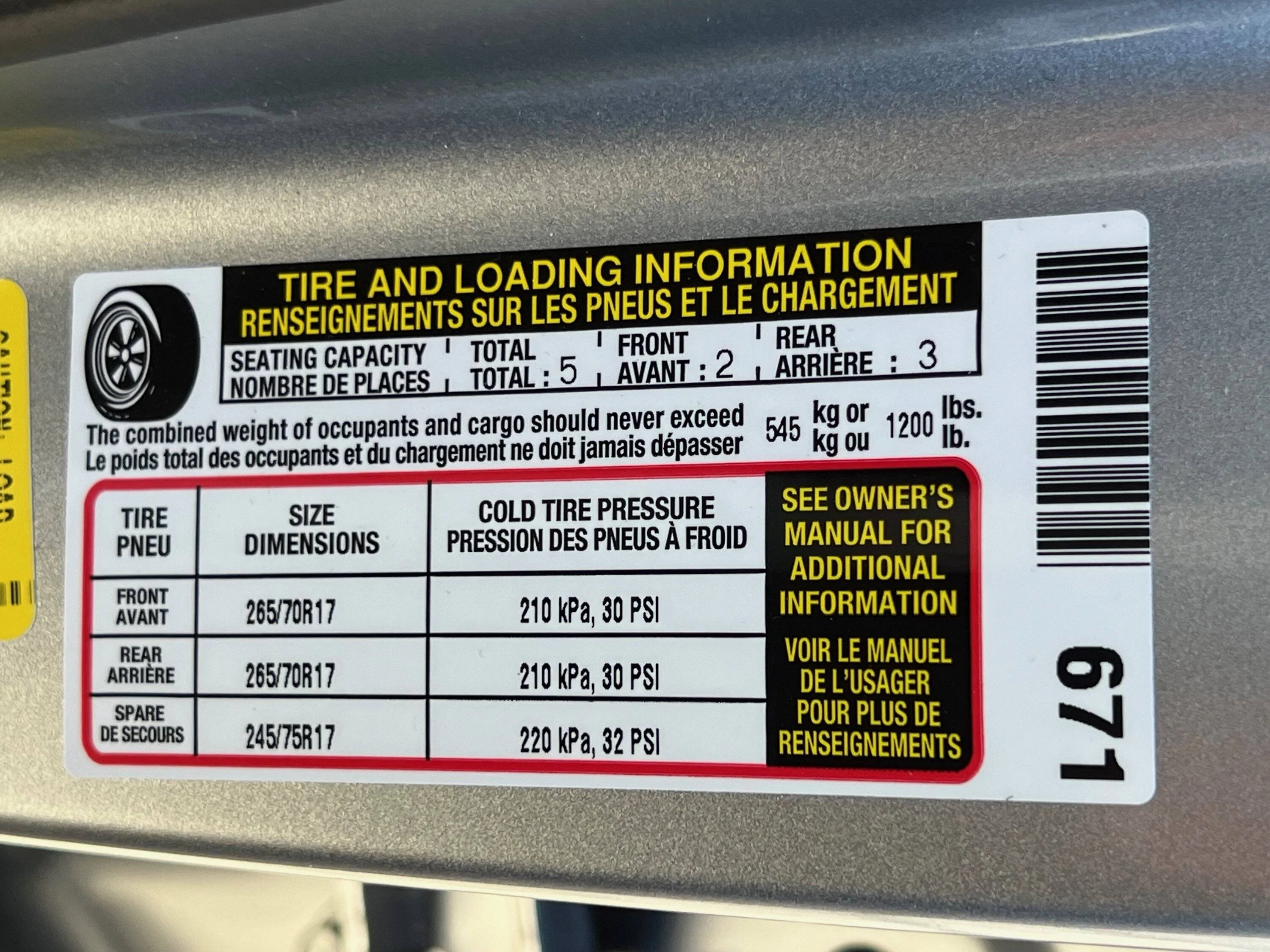 2024 Tacoma Not much room for a larger spare tire under our trucks IMG_4736