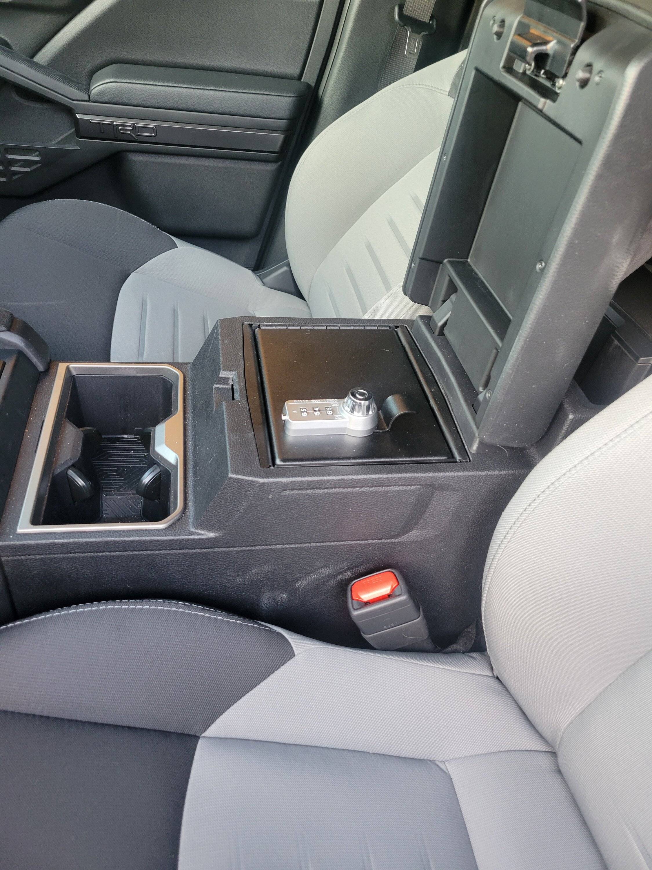 2024 Tacoma OEM Center Console Safe Vault installed photos OEM Center Console Safe Vault installed photos 3