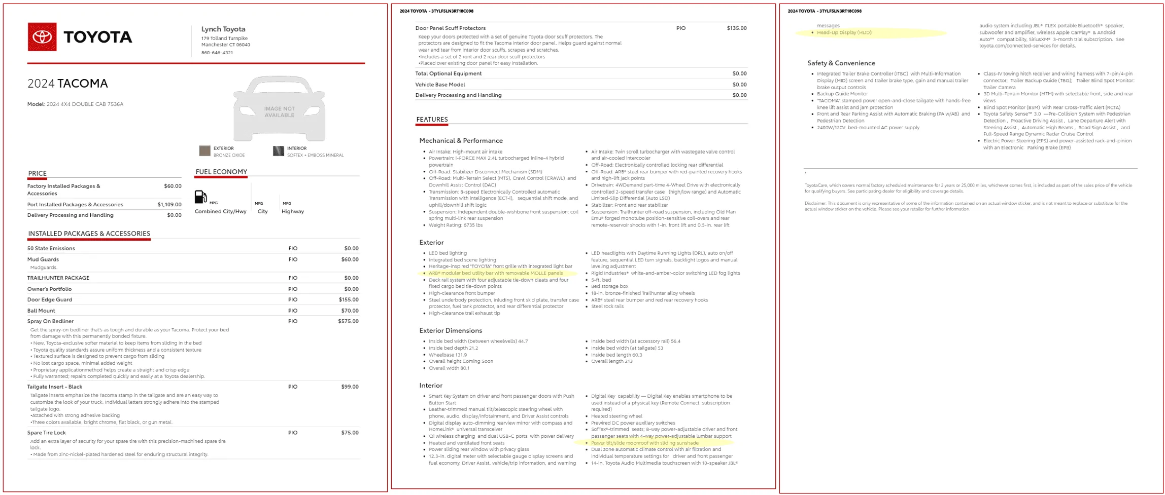 2024 Tacoma Just received a build date for my Trailhunter allocation! Standard features confirmed... Rusisimo Trailhunter Confirmation