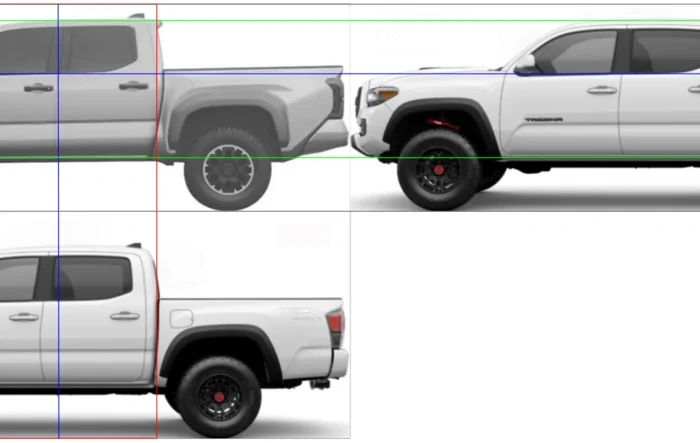 Comparison: 2024 Tacoma vs. 2023 Tacoma side-by-side images