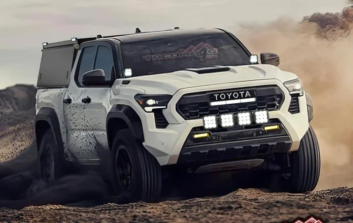 2024 Tacoma w/ aftermarket lighting accessories and bed cap topper 🤩