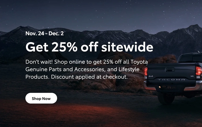Toyota OEM Parts 25% Off - Black Friday Sale