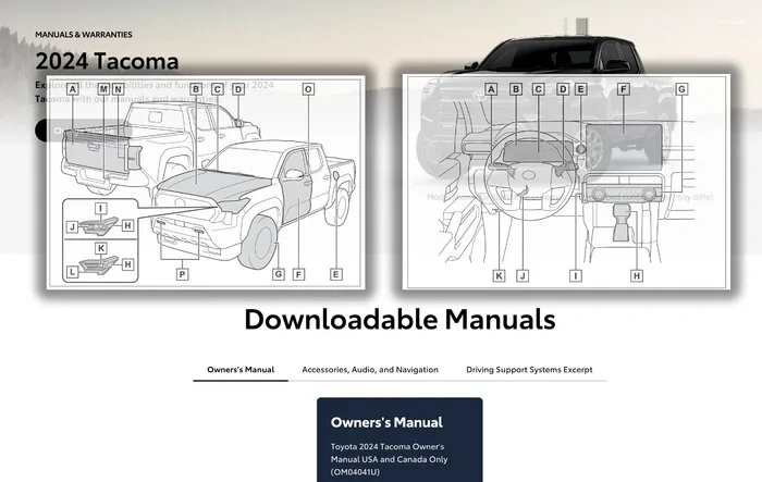 Owner's Manual & Maintenance Guides released for 2024 Tacoma 📒