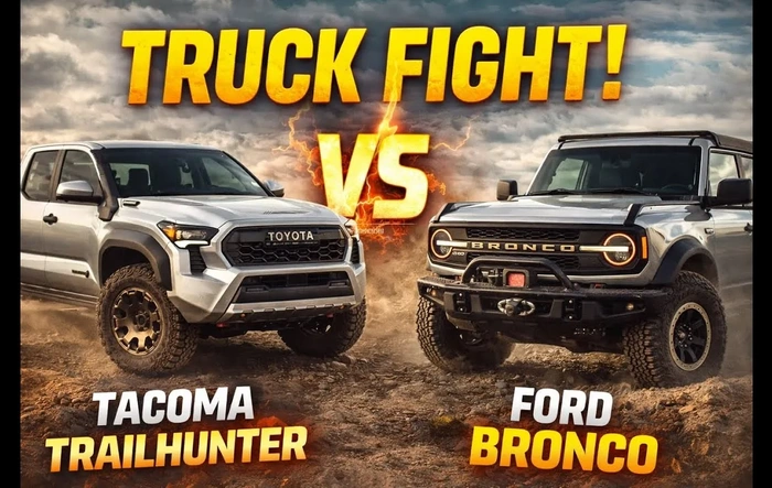 Truck Fight: Tacoma Trailhunter vs Ford Bronco Badlands in Desert Dust Up