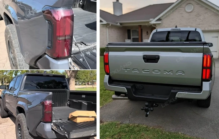 NEW Look! Smoked-Black Tail Light Protector Cover For Tacoma 2024+