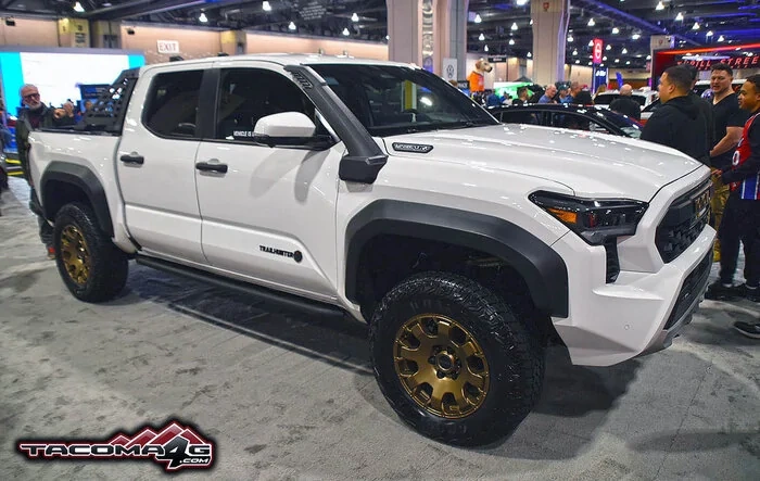 White Wind Chill Pearl 2024 Tacoma Trailhunter @ Philadelphia Auto Show
