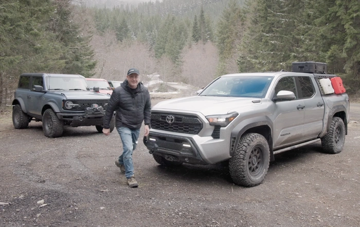 2025 Tacoma TRD into the mountain snow vs. Ford Broncos