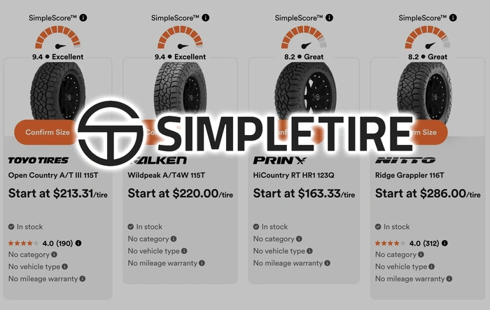 Get 10% Off All Tires at SimpleTire.com through 4/10/26
