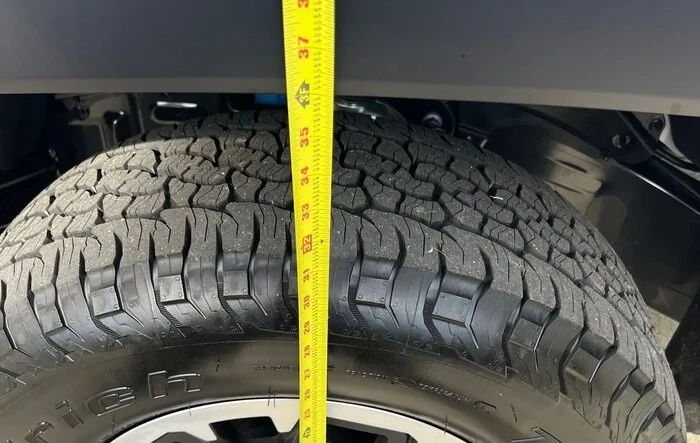 Ride height of 2024 Tacoma TRD Off-Road (ground to fender flares measured)