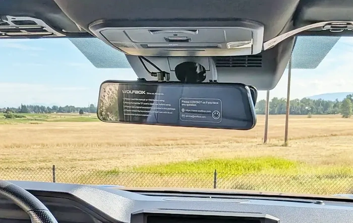 Wolfbox rearview mirror installed