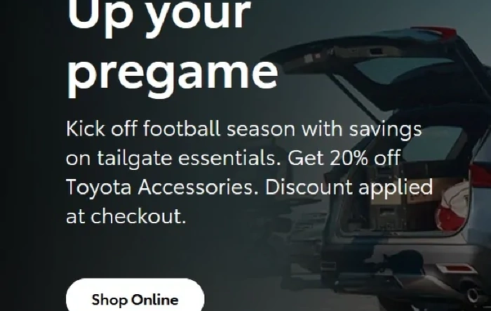 20% Toyota Accessories Discount Through August 10th