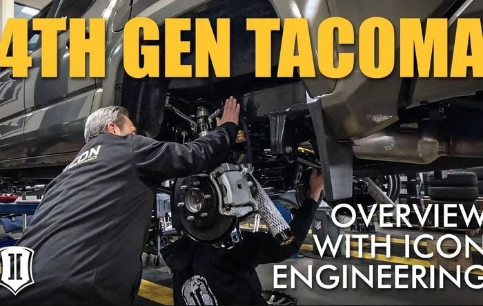 ICON parts for 4th gen Tacoma underway. Suspension & wheel fitment overview