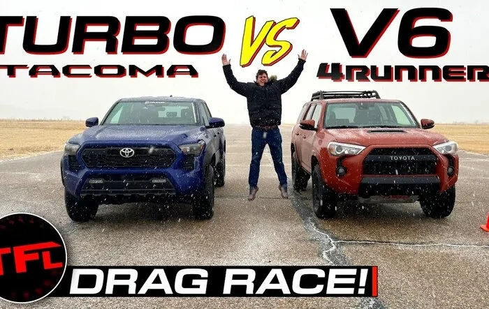 4th Gen Tacoma (turbo 4 engine) vs. 4runner (V6) Drag Race Results