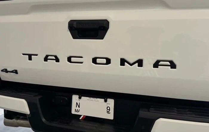 Blackout Front Toyota Emblem (w/ Removal DIY) + OEM Tailgate Letter Insert Installed