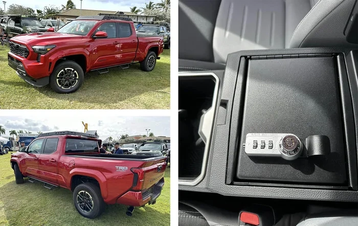 Roof Rack Package + Locking Center Console Vault installed on 2024 Tacoma TRD Sport
