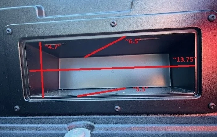 Dimensions: Storage Compartment on passenger side of bed (measurements)