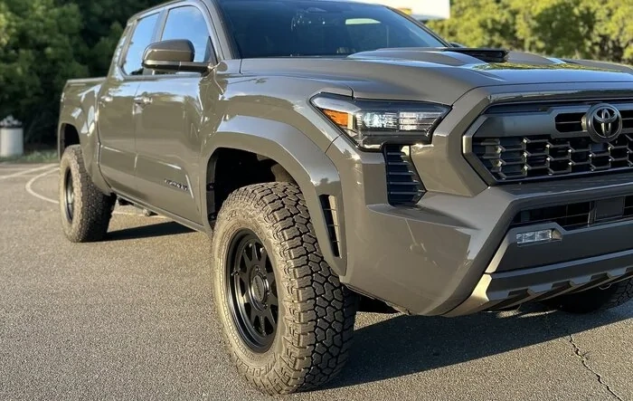 Underground in twilight sun (265/70/17 Wildpeak tires + Method MR316 wheels on 2024 Tacoma)